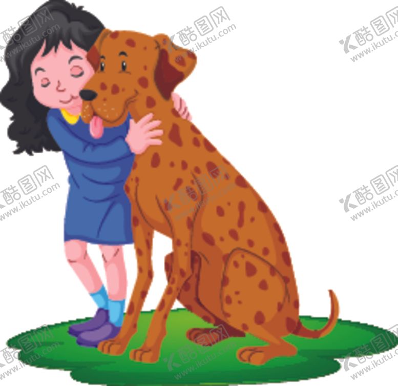 编号：27919605131303332656【酷图网】源文件下载-卡通狗和女孩