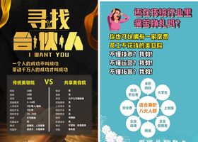 寻找合伙人传单黑色