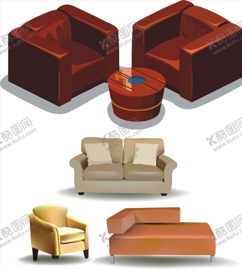 编号：46034510220109452058【酷图网】源文件下载-矢量沙发家具
