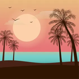 日出日落风景背太阳初升气象现象