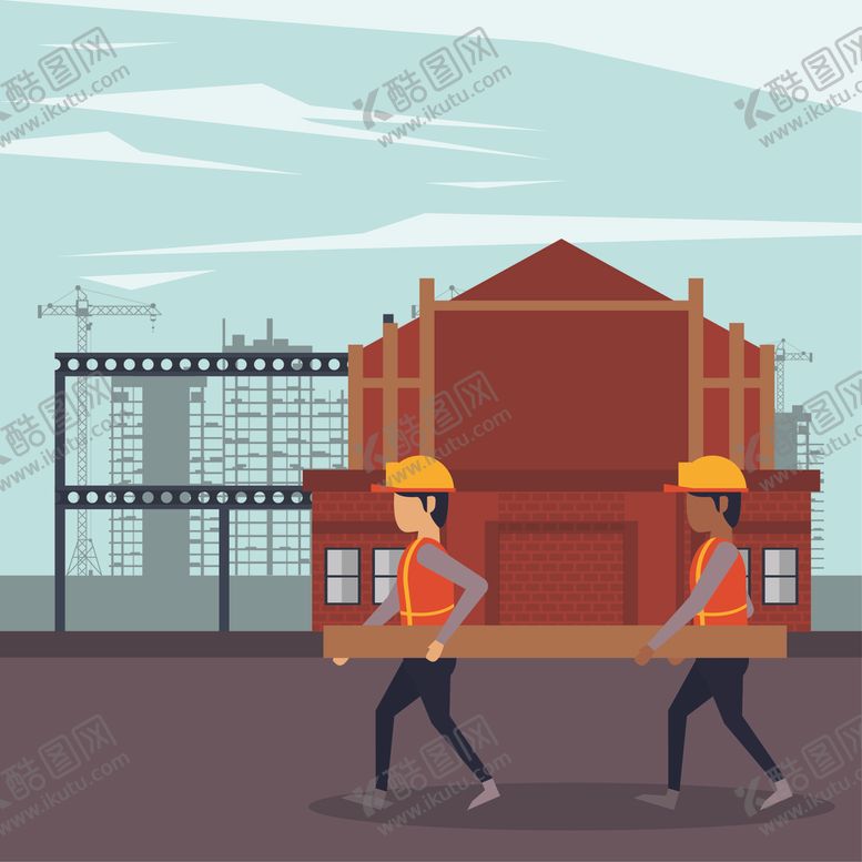 编号：71631410032210368378【酷图网】源文件下载-扁平建筑插画