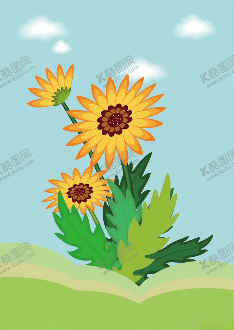 编号：72866702280503273994【酷图网】源文件下载-向阳花矢量海报元素