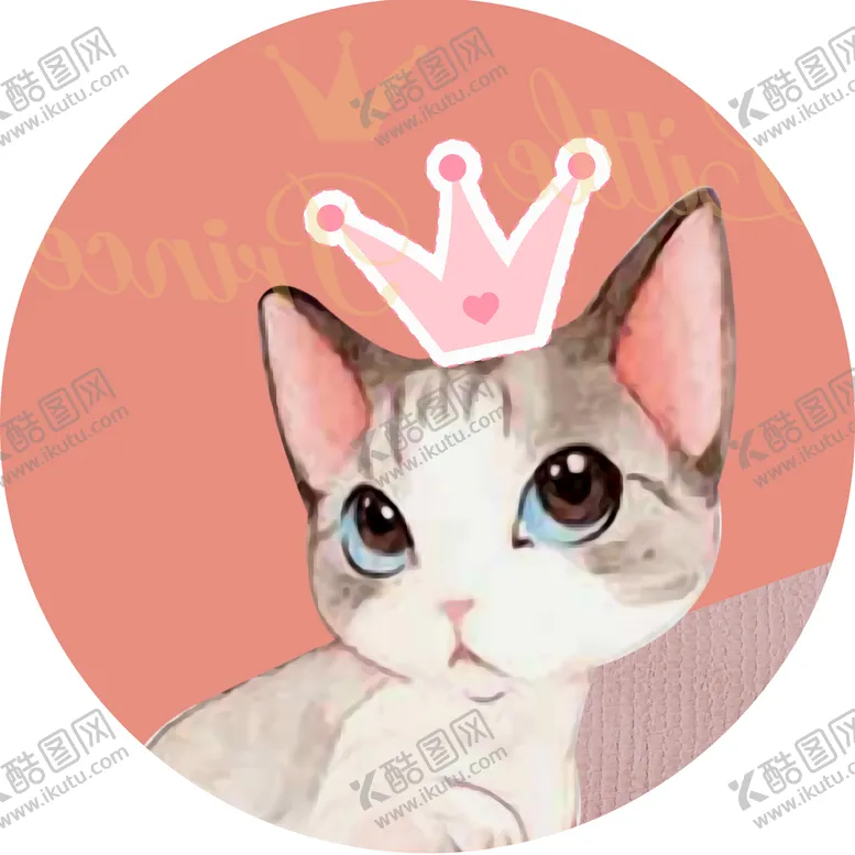 编号：80513709271231091035【酷图网】源文件下载-唯美水彩猫圆形挂画装饰画