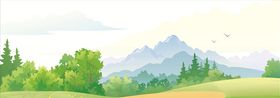 草原风景矢量图下载