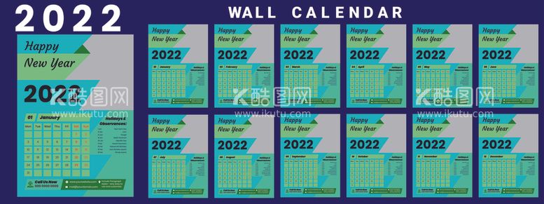 编号：57967901252107376914【酷图网】源文件下载-2022年台历 