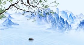 山水画水墨山水画意境山水画