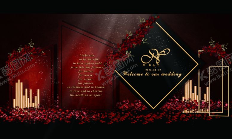 编号：38109809211748394274【酷图网】源文件下载-红黑色婚礼暗黑系婚礼仪式