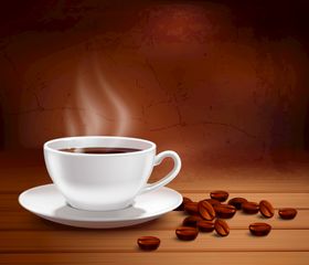 逼真咖啡豆插画