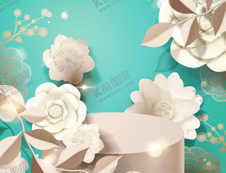 编号：16752510172245216336【酷图网】源文件下载-鲜花背景化妆品背景广告底图