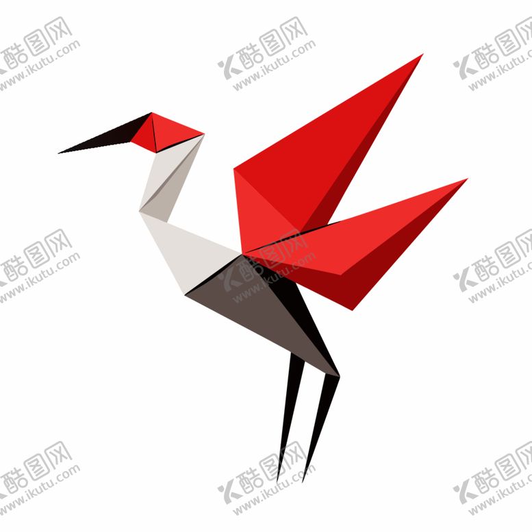 编号：43679802260750318455【酷图网】源文件下载-折纸设计的朱鹮