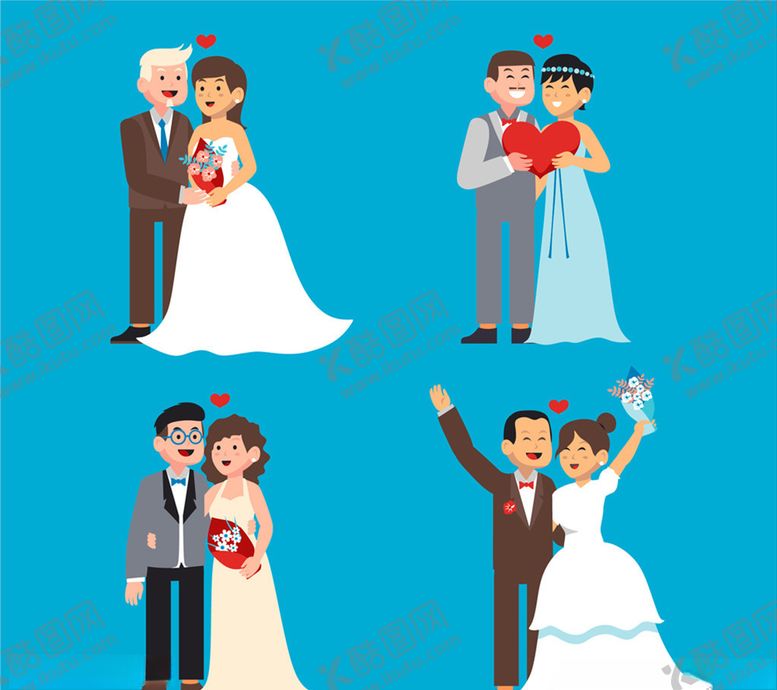 编号：69227607011709533705【酷图网】源文件下载-幸福婚礼新人