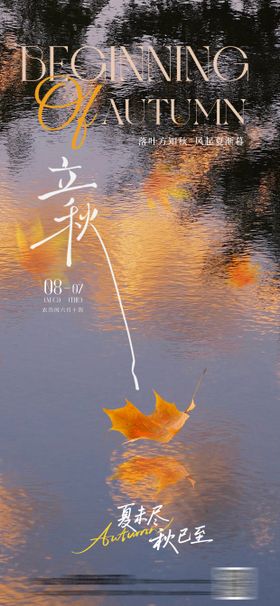 立秋节气简约海报