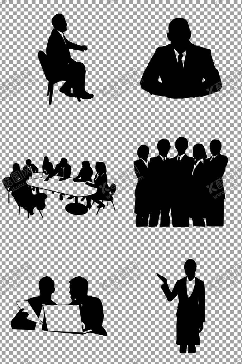 编号：78738907010829016603【酷图网】源文件下载-商务人物剪影