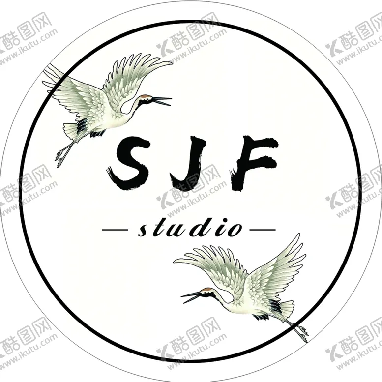 编号：55886510042219305558【酷图网】源文件下载-圆形标签仙鹤英文