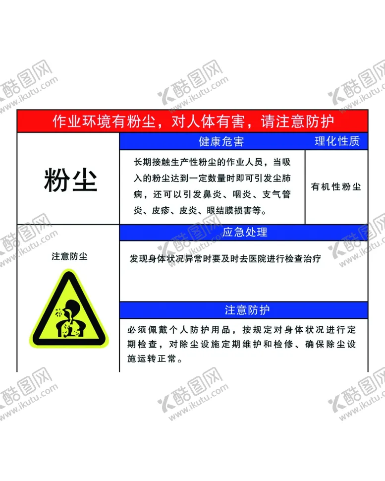 编号：44221406300713391525【酷图网】源文件下载-注意粉尘