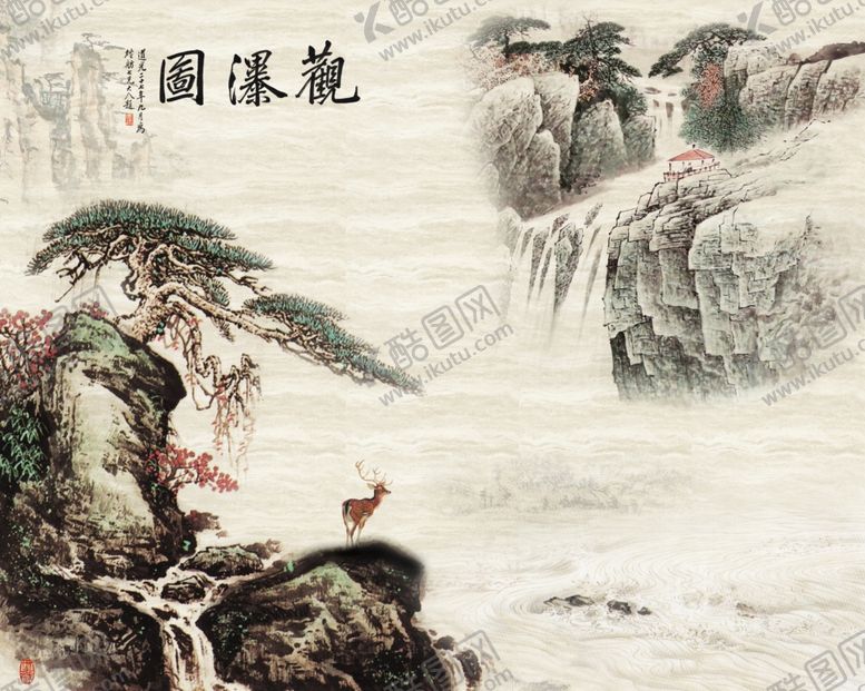 编号：62473109270747534967【酷图网】源文件下载-山水画背景墙
