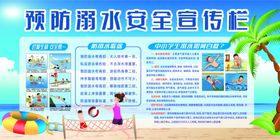 预防溺水宣传安全游泳蓝天白云