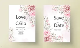 浪漫花卉婚礼请柬设计