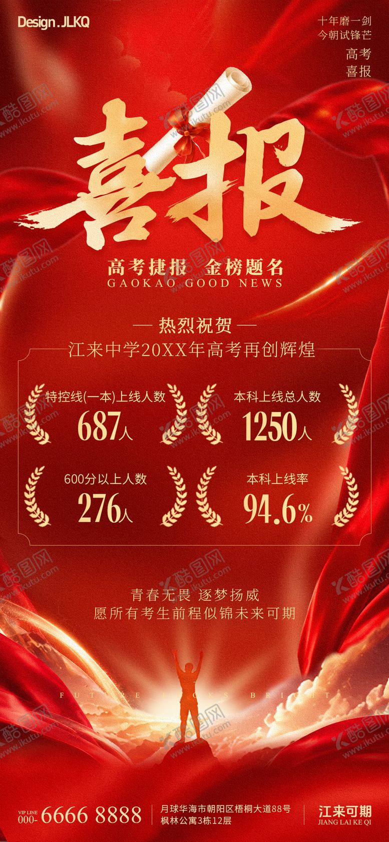 编号：33948405222136219908【酷图网】源文件下载-红金中高考喜报