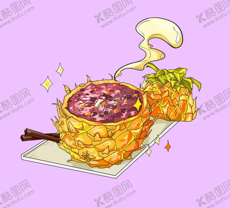 编号：42785902190058511095【酷图网】源文件下载-手绘菠萝饭