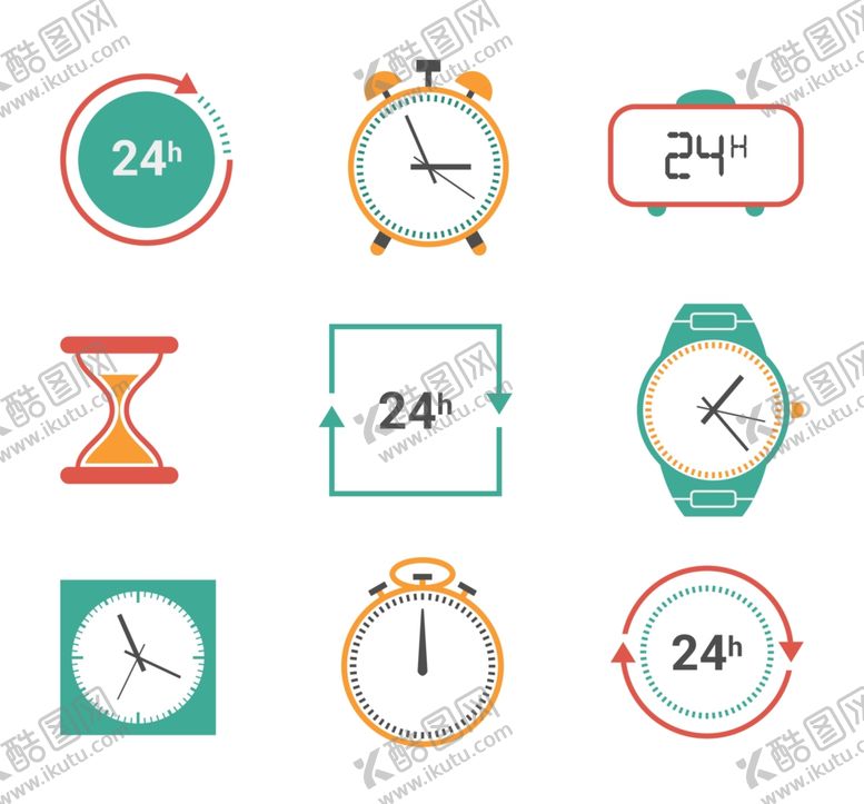 编号：98531109300532138110【酷图网】源文件下载-时钟图标