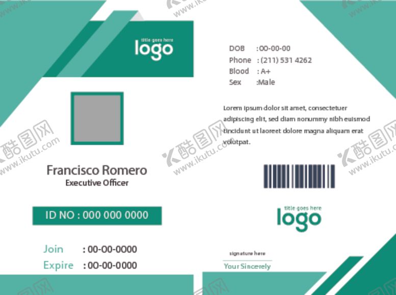 编号：10069709270210533120【酷图网】源文件下载-工作证