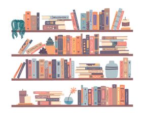 书架书籍插图