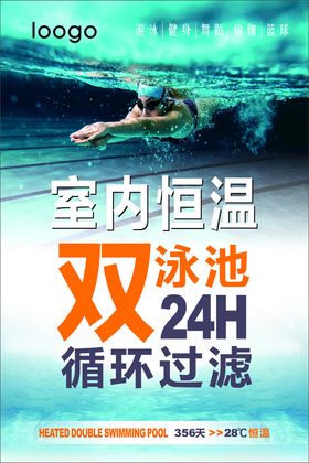 游泳海报健身单页