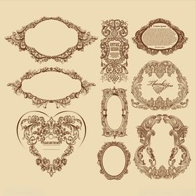 复古精美装饰边框图案集