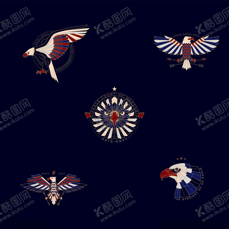 编号：11737510052326134419【酷图网】源文件下载-鹰元素标志矢量图