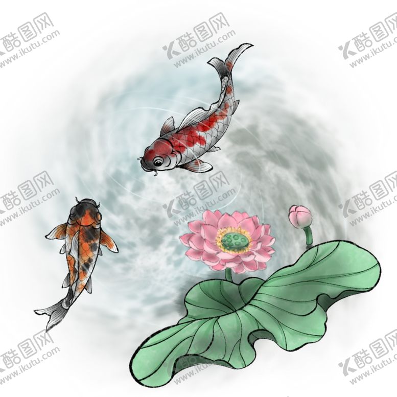 编号：81959501132114153681【酷图网】源文件下载-中国风水墨水彩年年有余