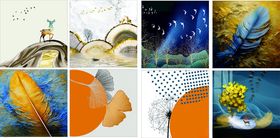 电视墙多彩艺术插画作品集合