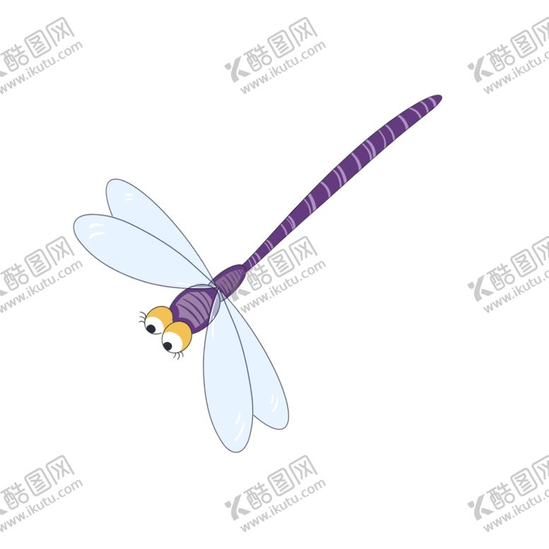 编号：70922904191736389349【酷图网】源文件下载-手绘卡通飞虫昆虫漂亮蜻蜓插画