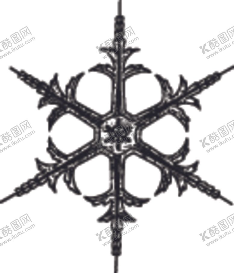 编号：97498204300323082227【酷图网】源文件下载-黑白手绘雪花