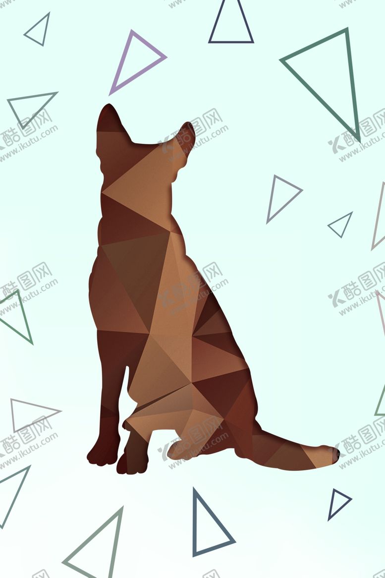 编号：72817110010403303903【酷图网】源文件下载-北欧几何动物狗装饰画图片