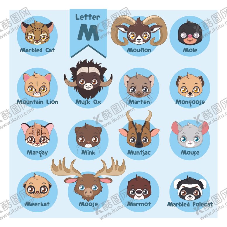 编号：86624210311733192749【酷图网】源文件下载-可爱动物头像图标集合