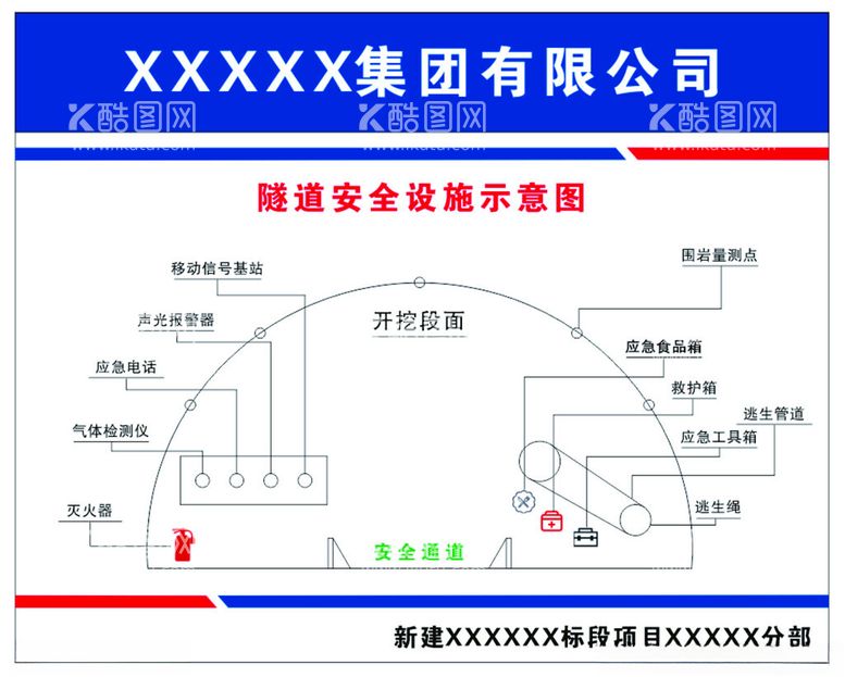 编号：33019902211142078341【酷图网】源文件下载-隧道安全设施示意图