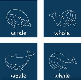 简约鲸鱼图案设计素材