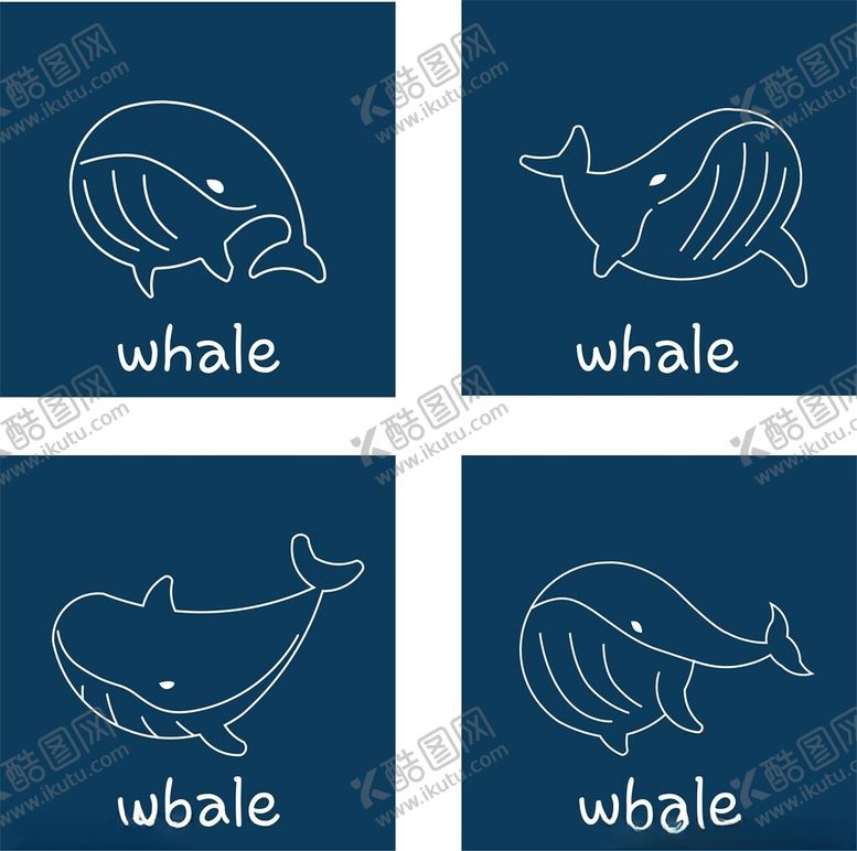 编号：30613611211656122476【酷图网】源文件下载-简约鲸鱼图案设计素材