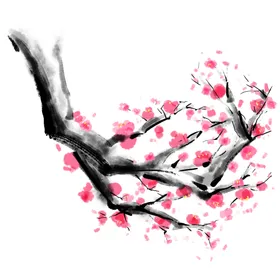 水墨梅花中国风免扣素材卉背景