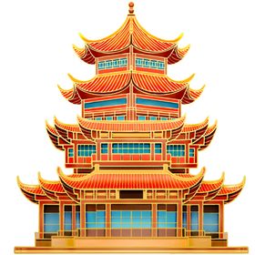 国潮古代宝塔建筑