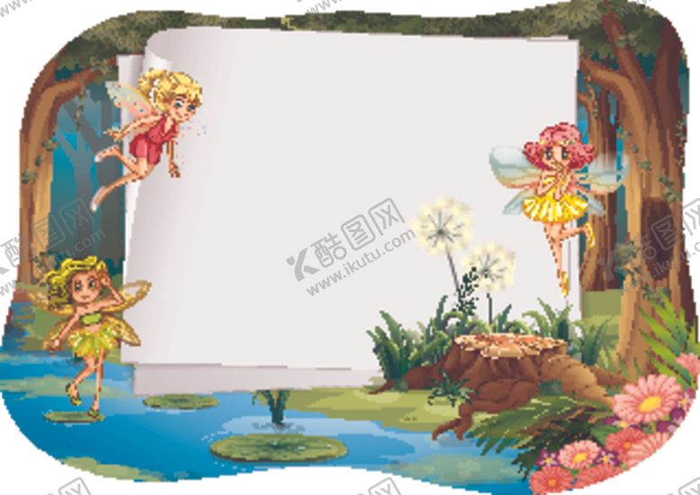 编号：54877906191558019535【酷图网】源文件下载-卡通小精灵和空白框