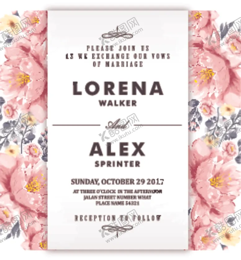 编号：37530409120700257194【酷图网】源文件下载-花卉邀请卡