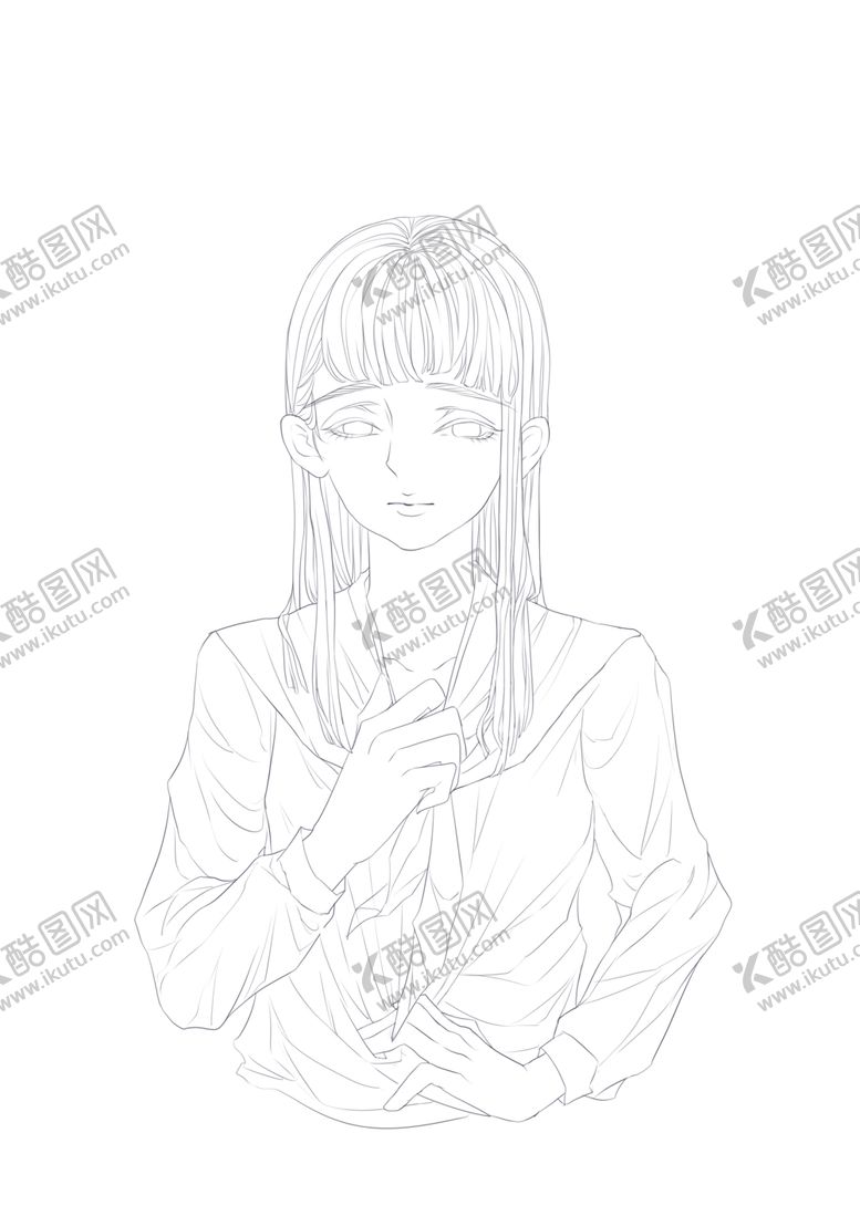 编号：51598910240515314830【酷图网】源文件下载-少女线稿