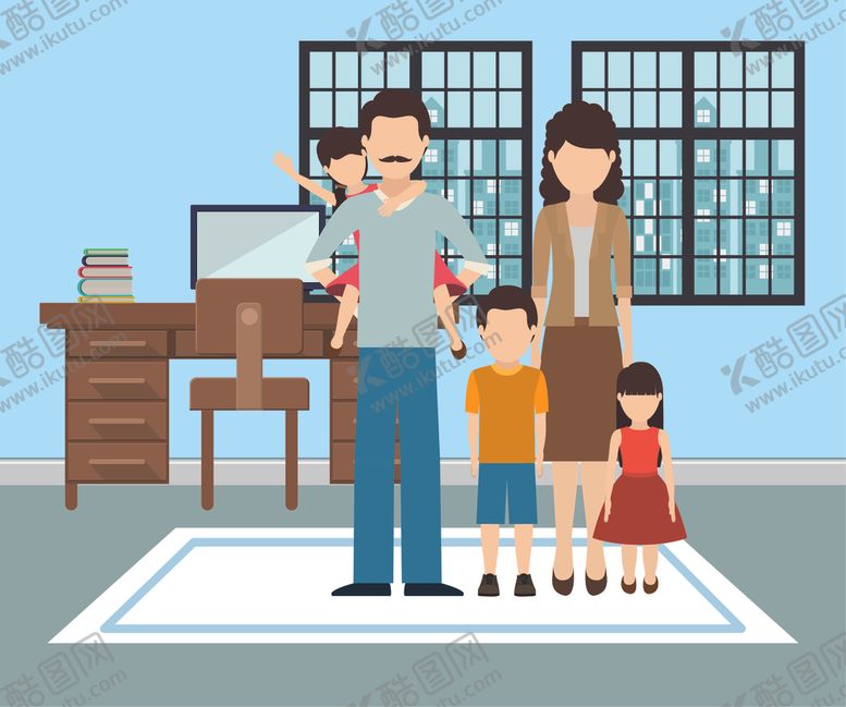 编号：48330711010942452901【酷图网】源文件下载-家庭成员生活插画