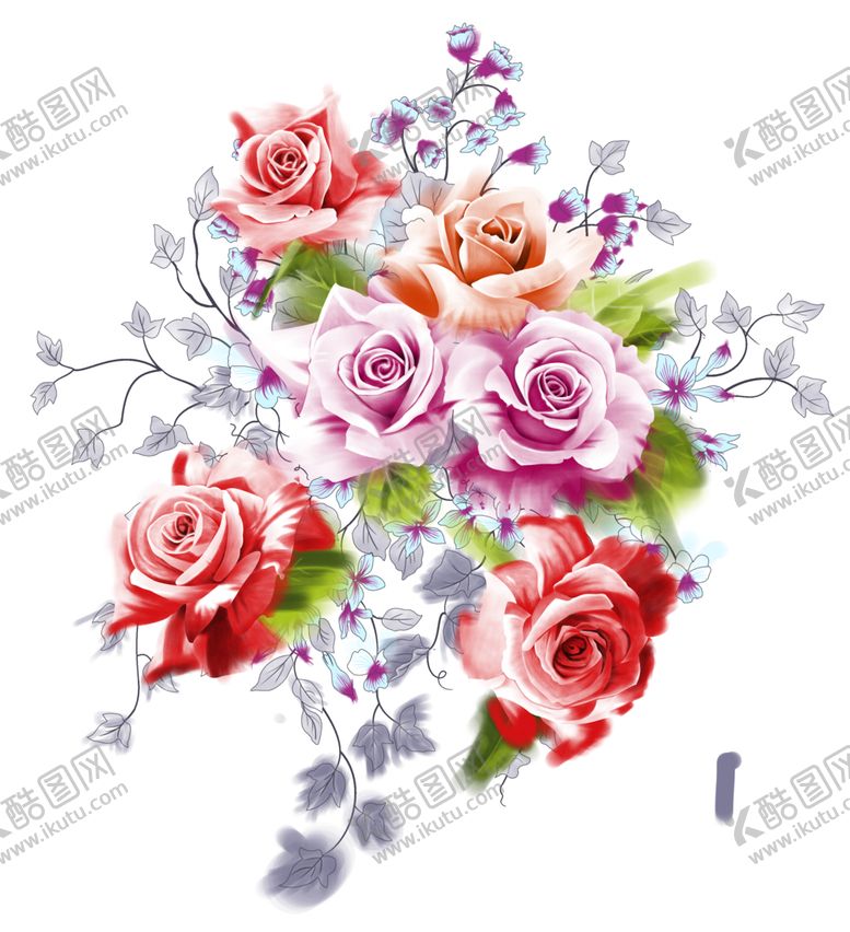 编号：97804405121639432438【酷图网】源文件下载-手绘玫瑰花