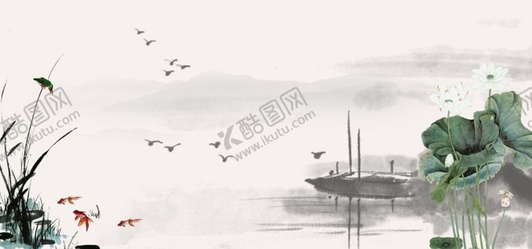 编号：51611406260648006777【酷图网】源文件下载-国画荷花
