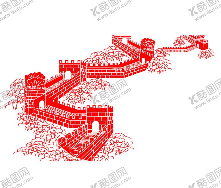 编号：77085701262132229534【酷图网】源文件下载-喜庆长城素材