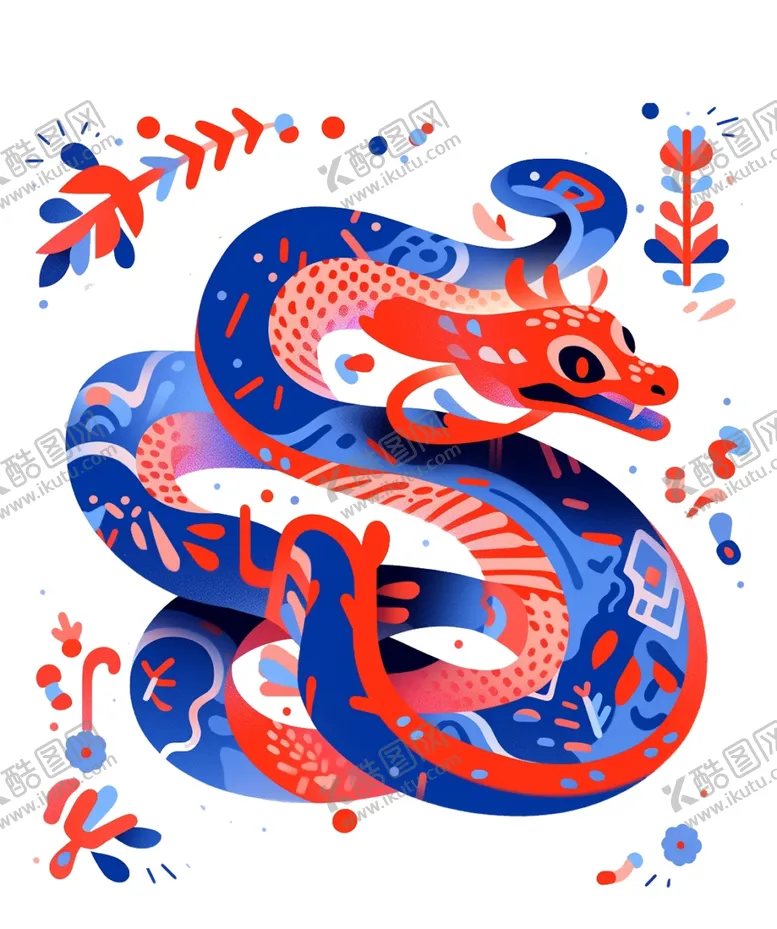 编号：32458501192224483961【酷图网】源文件下载-蛇元素卡通插图