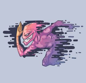 创意嘻哈怪物涂鸦插画